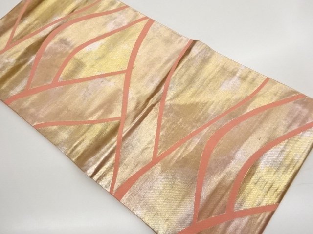 JAPANESE KIMONO / UNUSED NAGOYA OBI / HIKIHAKU / WOVEN ABSTRACT MOUNTAIN 
